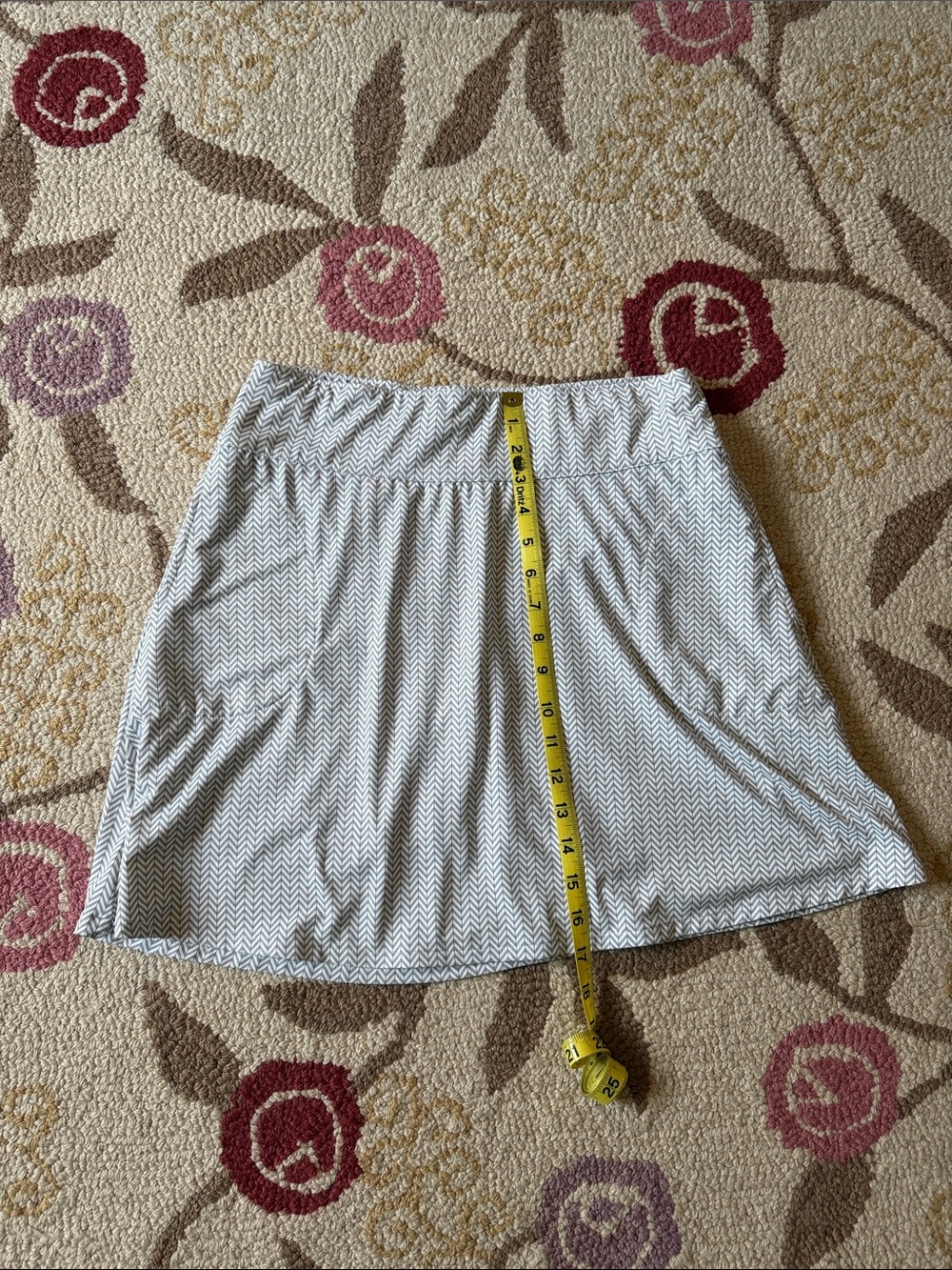 Fairway & Greene White Chevron Mini Skirt